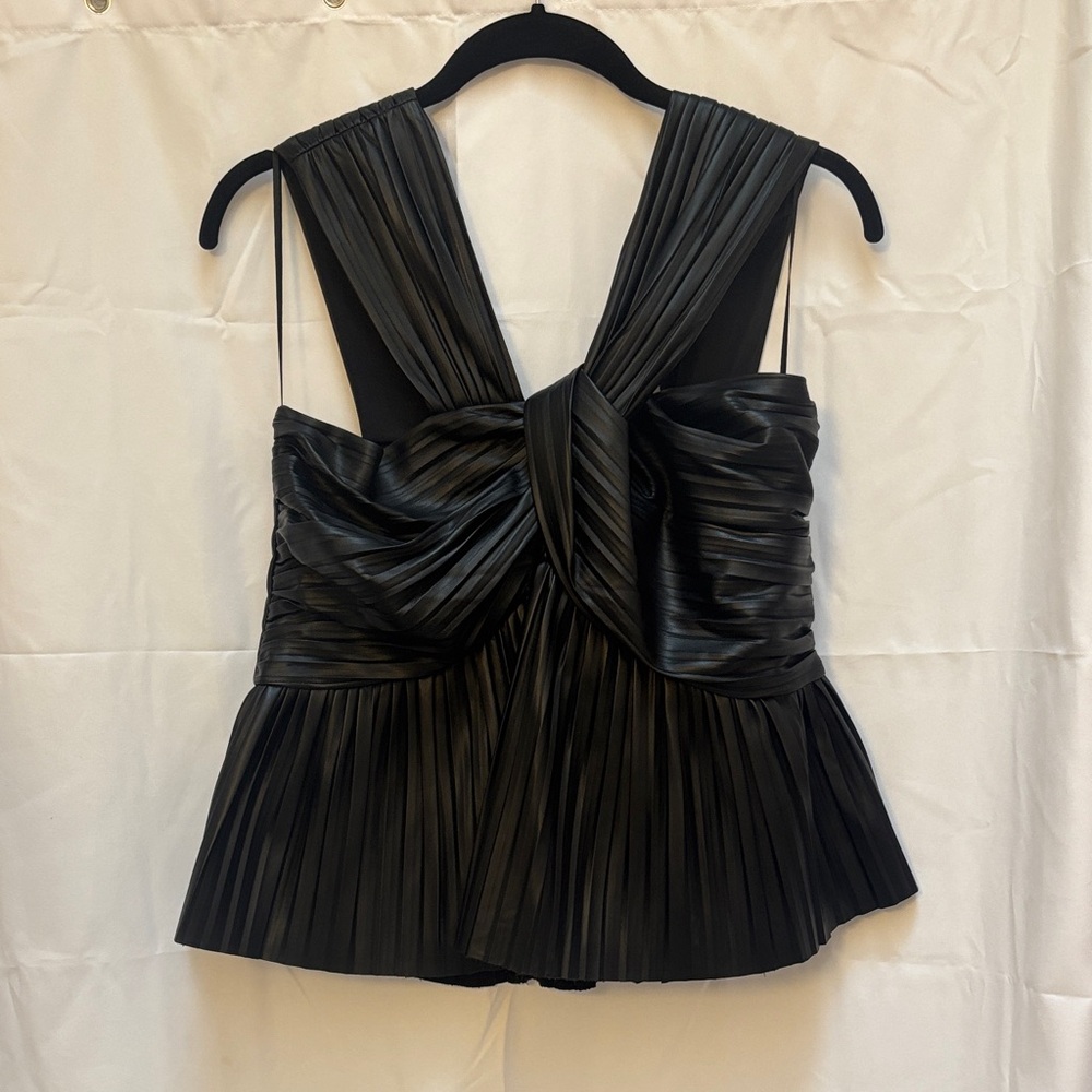 NWOT Express Black Pleated Top